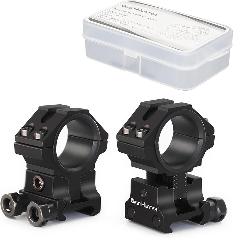 WestHunter Optics Adjustable Height Picatinny Scope Rings, 1 Inch 30 mm Precision Scope Mount | 6 Colors - Image 3